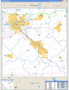 Elkhart Wall Map Basic Style