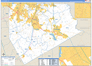 Ellis County Wall Map Basic Style