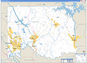 Elmore County Wall Map Basic Style