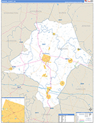 Emanuel County Wall Map Basic Style