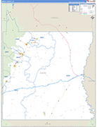 Emery County Wall Map Basic Style