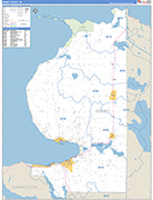Emmet County Wall Map Basic Style