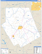 Erath County Wall Map Basic Style