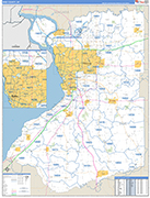 Erie Wall Map Basic Style