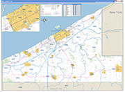 Erie Wall Map Basic Style