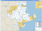 Essex Wall Map Basic Style