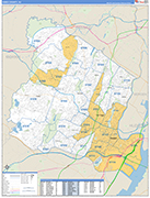 Essex County Wall Map Basic Style
