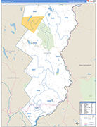 Essex County Wall Map Basic Style