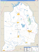 Evangeline County Wall Map Basic Style