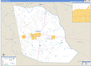 Evans County Wall Map Basic Style
