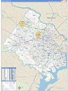Fairfax County Wall Map Basic Style