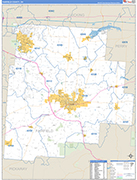 Fairfield County Wall Map Basic Style