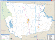 Fairfield County Wall Map Basic Style