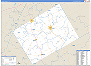 Falls County Wall Map Basic Style