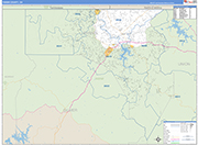 Fannin County Wall Map Basic Style