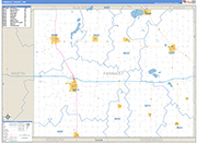 Faribault County Wall Map Basic Style