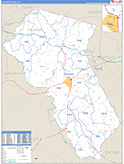 Fauquier County Wall Map Basic Style