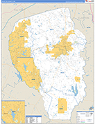 Fayette County Wall Map Basic Style