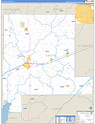 Fayette County Wall Map Basic Style