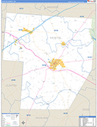 Fayette County Wall Map Basic Style