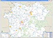 Fayette Wall Map Basic Style