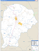 Fentress County Wall Map Basic Style