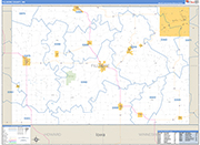 Fillmore County Wall Map Basic Style