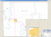 Finney County Wall Map Basic Style