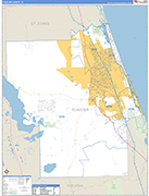 Flagler County Wall Map Basic Style
