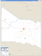 Foard County Wall Map Basic Style