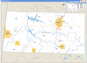 Franklin County Wall Map Basic Style