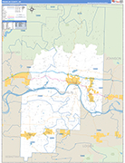 Franklin County Wall Map Basic Style