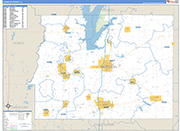 Franklin County Wall Map Basic Style