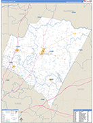Franklin County Wall Map Basic Style