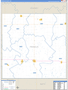 Franklin County Wall Map Basic Style