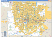 Franklin County Wall Map Basic Style