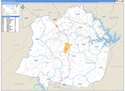 Franklin County Wall Map Basic Style