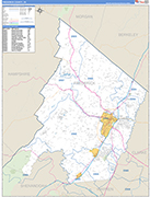 Frederick County Wall Map Basic Style