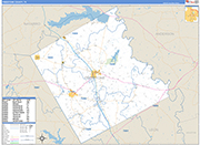 Freestone County Wall Map Basic Style