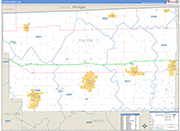 Fulton County Wall Map Basic Style