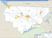 Gadsden County Wall Map Basic Style