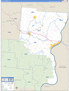 Gallia County Wall Map Basic Style