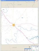 Garza County Wall Map Basic Style