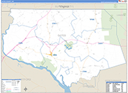 Gates County Wall Map Basic Style