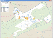 Giles County Wall Map Basic Style