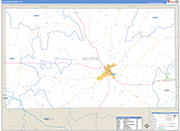 Gillespie County Wall Map Basic Style