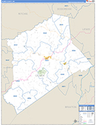 Gilmer County Wall Map Basic Style