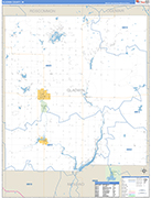 Gladwin County Wall Map Basic Style