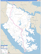 Gloucester County Wall Map Basic Style