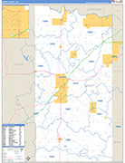 Grady County Wall Map Basic Style